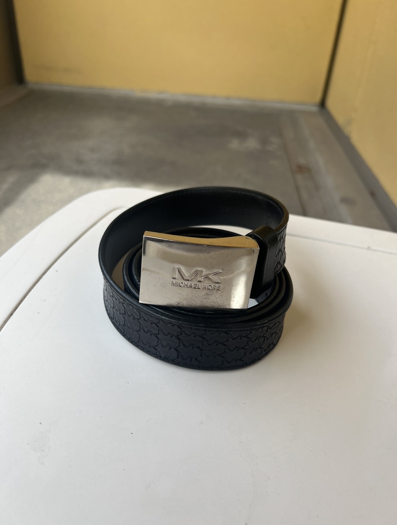 Michael Kors MK Logo Belt — Men · Black · 38" / 95cm